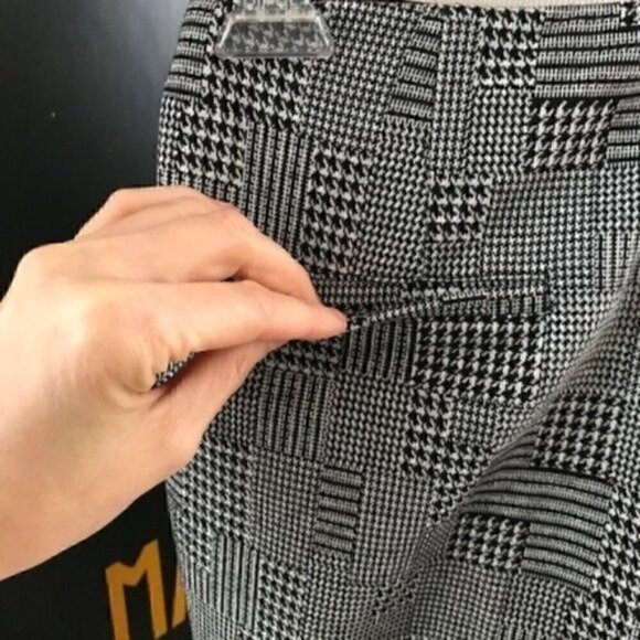 Lyssé: Black White Mixed Herringbone Ponte Pants S - Picture 9 of 10